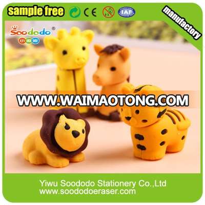 Wholesale Custom Japanese Mini Funny Cute Animal Shaped 3D Erasers