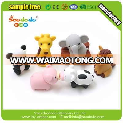 Soododo 3D Promotional kids Animal Puzzle Erasers